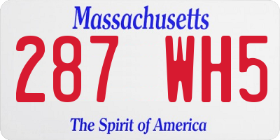 MA license plate 287WH5