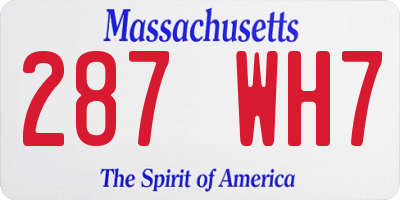 MA license plate 287WH7
