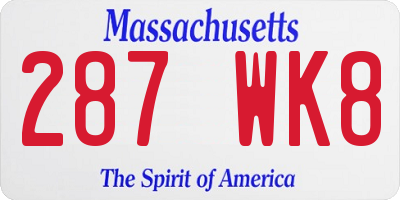 MA license plate 287WK8