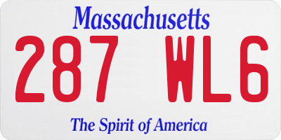MA license plate 287WL6