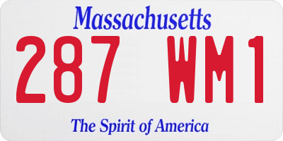 MA license plate 287WM1