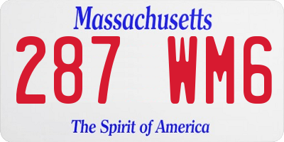 MA license plate 287WM6