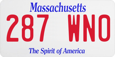 MA license plate 287WN0
