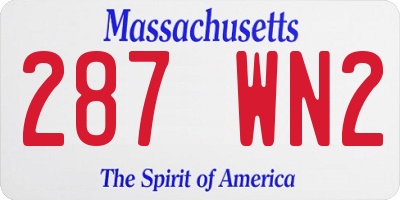 MA license plate 287WN2
