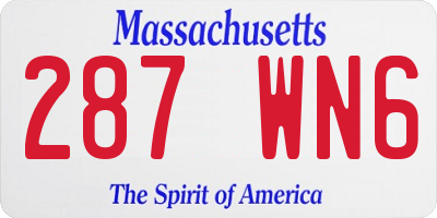 MA license plate 287WN6