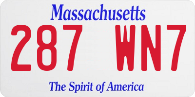 MA license plate 287WN7