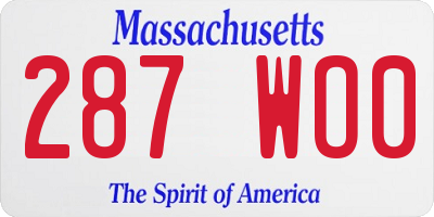 MA license plate 287WO0
