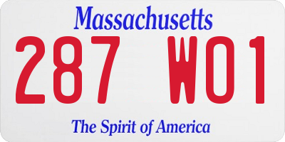 MA license plate 287WO1