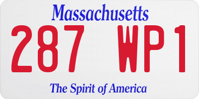 MA license plate 287WP1