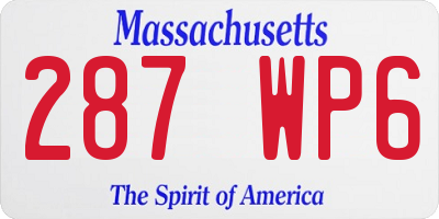 MA license plate 287WP6