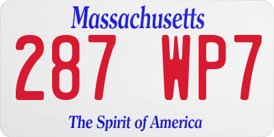 MA license plate 287WP7