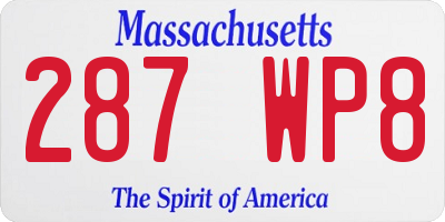 MA license plate 287WP8