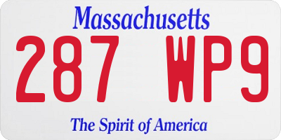 MA license plate 287WP9