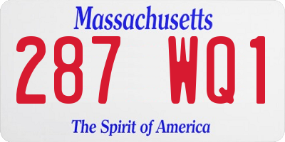 MA license plate 287WQ1