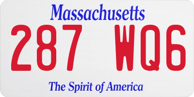 MA license plate 287WQ6