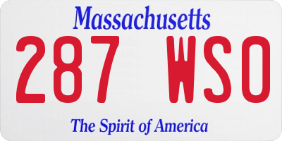 MA license plate 287WS0