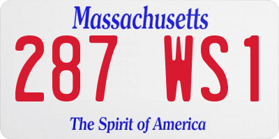 MA license plate 287WS1