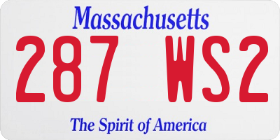 MA license plate 287WS2