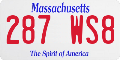 MA license plate 287WS8