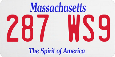 MA license plate 287WS9