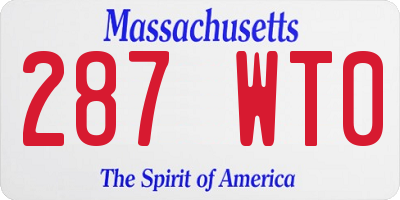 MA license plate 287WT0