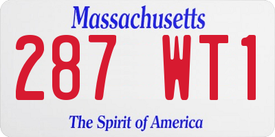 MA license plate 287WT1