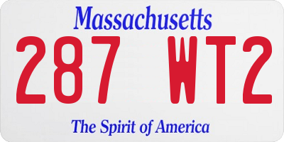MA license plate 287WT2