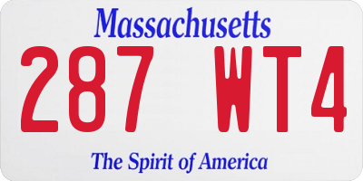 MA license plate 287WT4