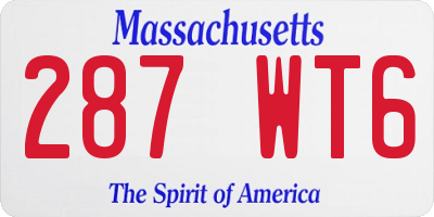 MA license plate 287WT6