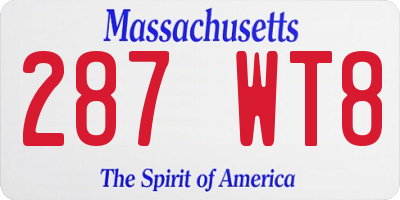 MA license plate 287WT8