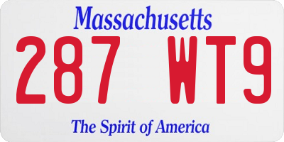 MA license plate 287WT9