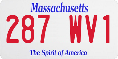 MA license plate 287WV1