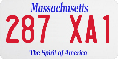 MA license plate 287XA1