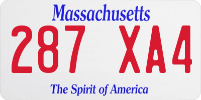 MA license plate 287XA4