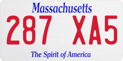 MA license plate 287XA5