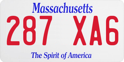 MA license plate 287XA6
