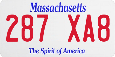 MA license plate 287XA8