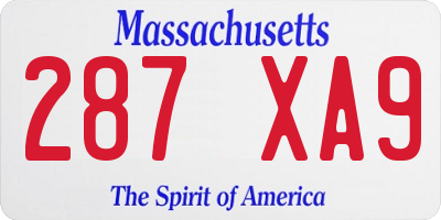 MA license plate 287XA9