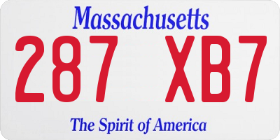 MA license plate 287XB7