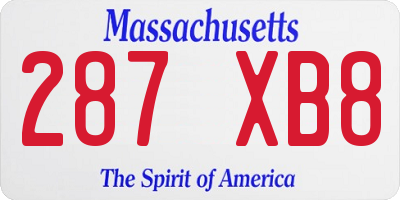MA license plate 287XB8