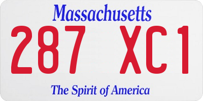 MA license plate 287XC1