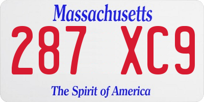 MA license plate 287XC9