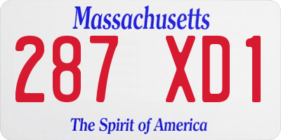 MA license plate 287XD1
