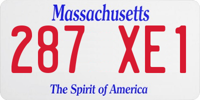 MA license plate 287XE1