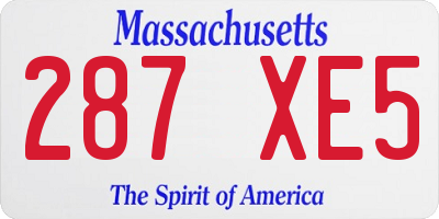 MA license plate 287XE5