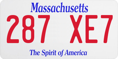 MA license plate 287XE7