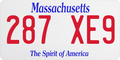 MA license plate 287XE9