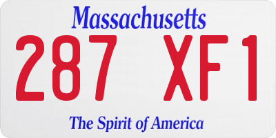 MA license plate 287XF1