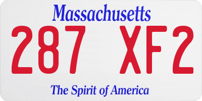 MA license plate 287XF2