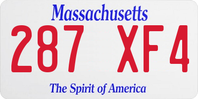 MA license plate 287XF4